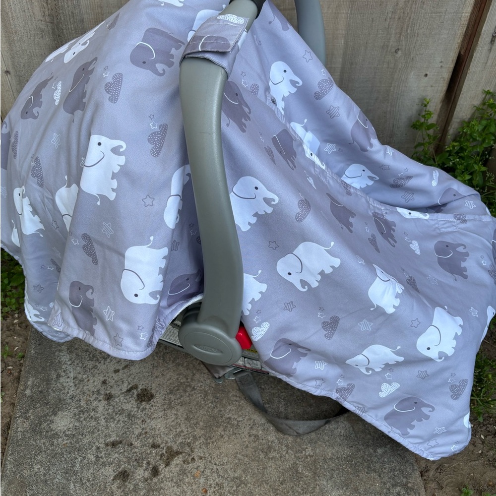 Elephant Print Diaper Cover - Gray